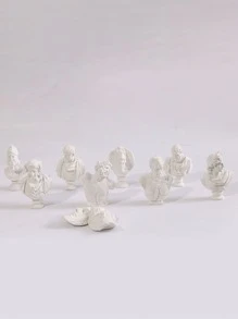 10 đồ vật trang trí Polyresin, đồ trang trí thiết kế hình thủ công cho gia đình - trắng - Xem 2