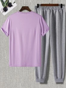 Manfinity Homme Bộ hai mảnh Nam Dây kéo Lá thư Giải trí - Nhiều màu - Xem 2