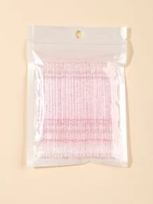 100支一次性棉质眼影刷 - 粉色 - 查看 1