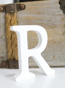 1pc Wood Decoration Object, Letter Design Decoration Craft For Home Best Gifts Birthday - White - View 4