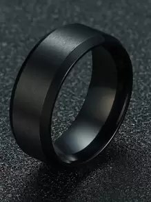Hombres Anillo minimalista - Negro - Ver 1