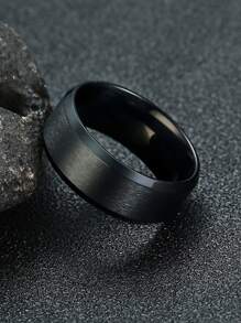 Hombres Anillo minimalista - Negro - Ver 2