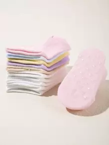 10pairs Baby Solid Socks - Multicolor - View 2