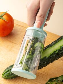 1pc Multifunction PP Peeler With Storage Box, Minimalist Blue Vegetable Peeler For Kitchen - Baby Blue - View 2