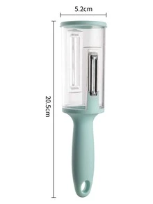 1pc Multifunction PP Peeler With Storage Box, Minimalist Blue Vegetable Peeler For Kitchen - Baby Blue - View 4