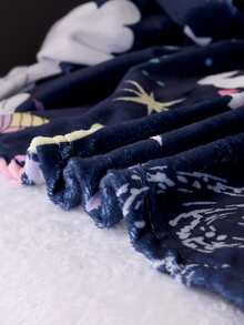 1pc Unicorn & Rainbow Pattern Blanket, Modern Flannelette Blanket For Home, All Season - Multicolor - View 4