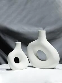 1 Bình Hoa ABS, Hiện Đại Thiết Kế Trừu Tượng Bình Hoa Cho Gia Đình, Trang Trí Nhà Cửa, Bình Hoa, Trung Tâm, Trang Trí Bàn Ăn - trắng - Xem 1