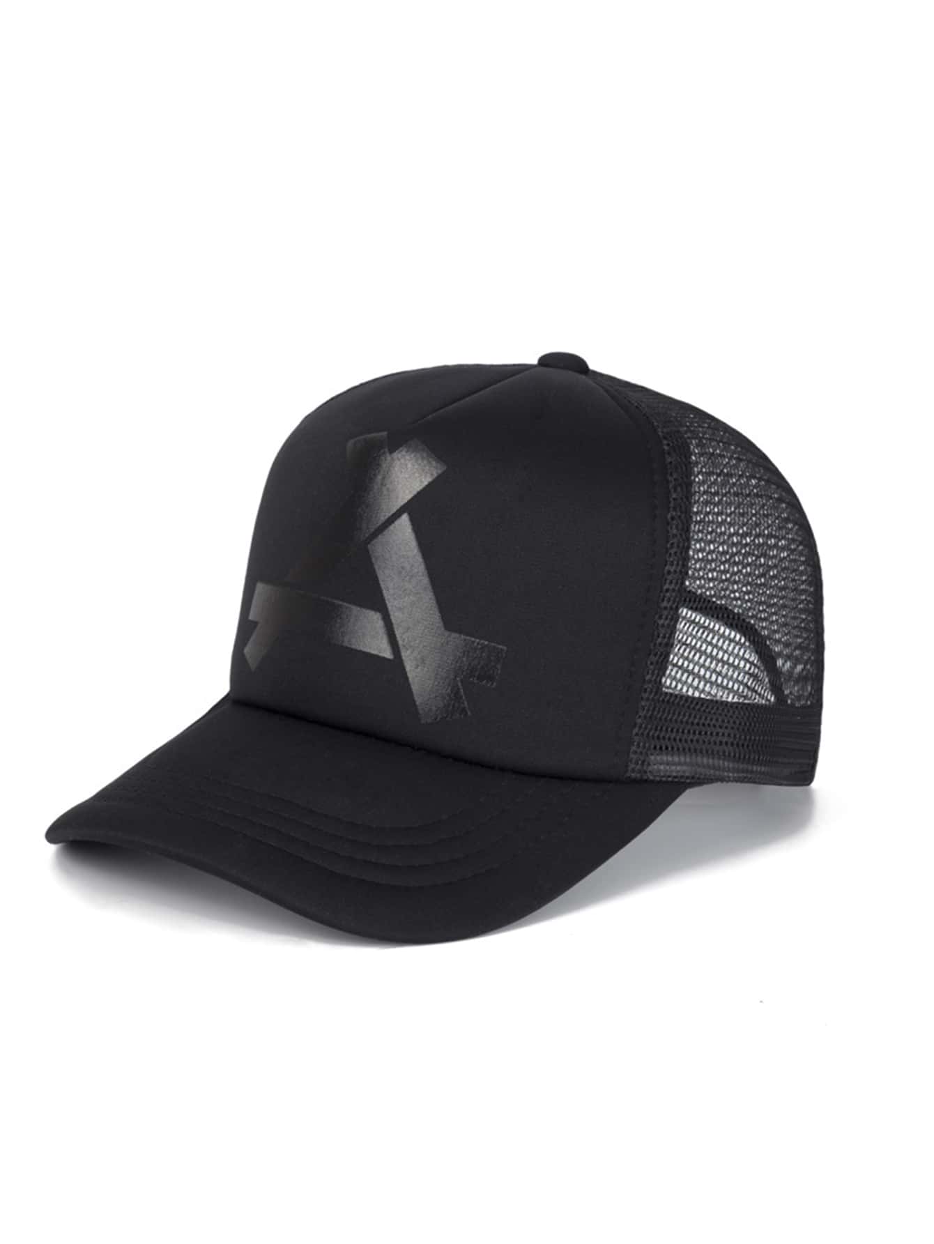 1 PC Nữ Chữ Đồ Họa Mũ Trucker Thông Thường Thoáng Khí Cho Ngoài Trời - màu đen - Xem 1