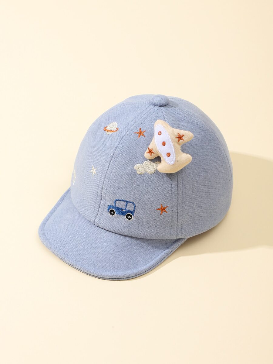 1入組嬰兒車圖案飛機裝飾帽 - 藍色 - 查看 1