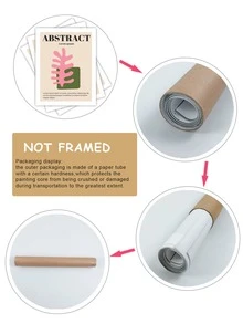 Tranh có khung đồ họa thực vật & khẩu hiệu 3 cái - Nhiều màu - Xem 4