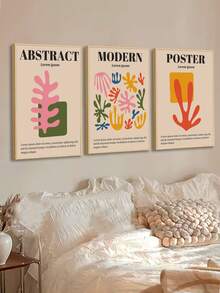 Tranh có khung đồ họa thực vật & khẩu hiệu 3 cái - Nhiều màu - Xem 5