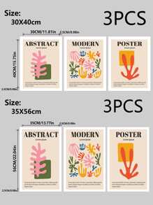 Tranh có khung đồ họa thực vật & khẩu hiệu 3 cái - Nhiều màu - Xem 7