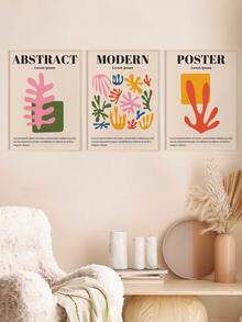 Tranh có khung đồ họa thực vật & khẩu hiệu 3 cái - Nhiều màu - Xem 8