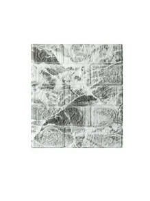 Panel de pared 3D con patrón de ladrillo de 5 piezas, pegatina de azulejo de pared blanca para decoración del hogar - Blanco - View 5