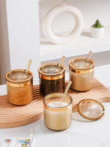 1pc Seasoning Jar For Salt And MSG Storage With 1pc Spoon - Coffee Brown - View 5