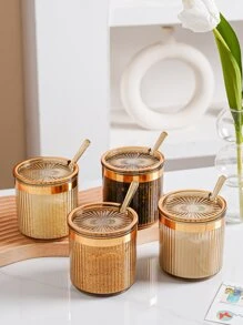 1pc Seasoning Jar For Salt And MSG Storage With 1pc Spoon - Coffee Brown - View 6