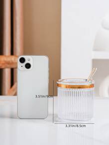 1pc Clear Spice Jar With Spoon, Seasoning Container For Kitchen - Clear - View 2