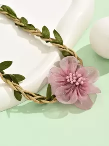 花朵装饰颈链 情人节、妈妈、母亲、母亲节、礼物 - 綠色 - 查看 5