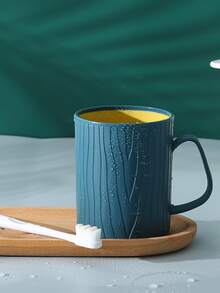 1 vaso de plástico para hacer gárgaras, vaso de baño azul marino para el hogar - Azul Marino - Ver 1