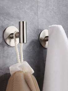 Waterproof Adhesive Hook, Stainless Steel Robe Hook, 1pc - Silver - View 1