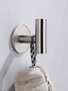 Waterproof Adhesive Hook, Stainless Steel Robe Hook, 1pc - Silver - View 4