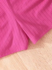 青少年纯色简约休闲无袖连体裤，配蝴蝶结