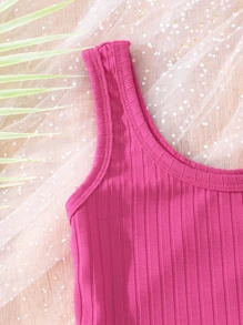 青少年纯色简约休闲无袖连体裤，配蝴蝶结