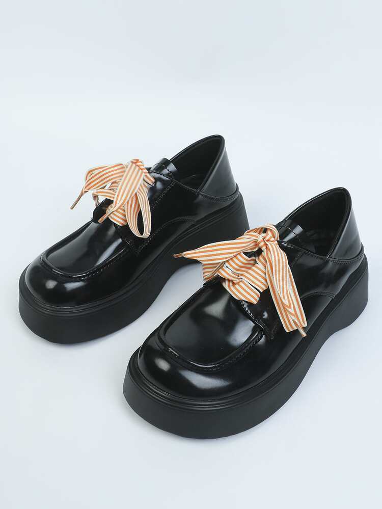 1雙條紋圖案鞋带滌綸可愛配件適用於運動鞋 - 彩色 - 查看 1