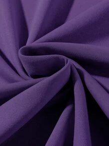 Manfinity Hypemode Hombres Camiseta con estampado de slogan de cuello alto - Morado - Ver 4