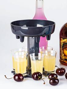 Dispensador de vino de plástico de 1 pieza, vertedor de bebidas de desvío automático gris de 6 disparos para fiesta - Gris - Ver 3