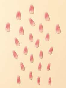 24 chiếc Móng tay giả ombre dài quan tài & 1 dũa móng tay & 1 băng dính - Nhiều màu - Xem 6