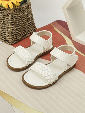 Girls Braided Design Ankle Strap Sandals