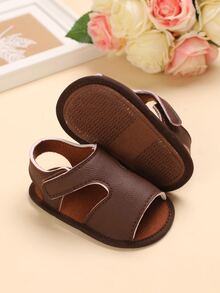 Bebé Sandalias con tira cierre de gancho y bucle - Marrón - Ver 2