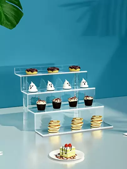 1 件透明蛋糕收纳架，多层甜点架，适用于派对蛋糕架，蛋糕装饰，纸杯蛋糕架，蛋糕装饰，蛋糕托，婚礼装饰，婚礼派对用品，婚礼装饰，婚礼配件，婚礼蛋糕架