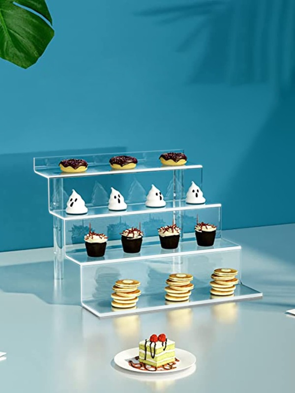 1 件透明蛋糕收纳架，多层甜点架，适用于派对蛋糕架，蛋糕装饰，纸杯蛋糕架，蛋糕装饰，蛋糕托，婚礼装饰，婚礼派对用品，婚礼装饰，婚礼配件，婚礼蛋糕架