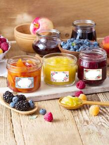 1卷花卉和字母圖形標籤貼紙信封貼紙用於派對烘焙 - 彩色 - 查看 2