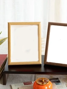 1 pieza marco de fotos de madera sin papel interior, marco de fotos simple para el hogar - Albaricoque - Ver 3