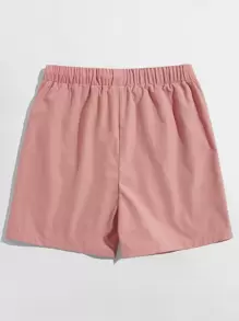 Manfinity VCAY Men's Loose Fit Letter Patched Drawstring Shorts - Coral Pink - View 2