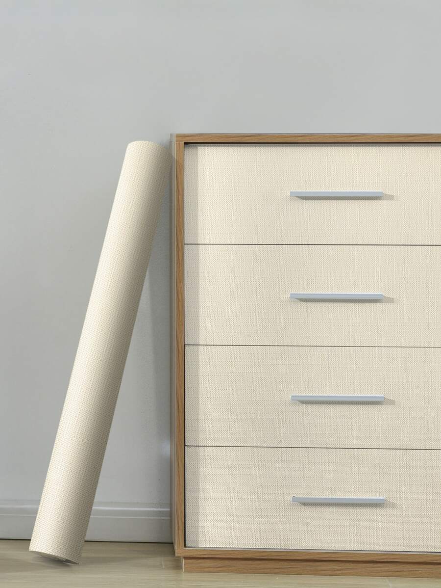 1pc Thick Self-adhesive Wall Paper, Beige Water Proof Wall Sticker For Home Decor - Beige - View 1