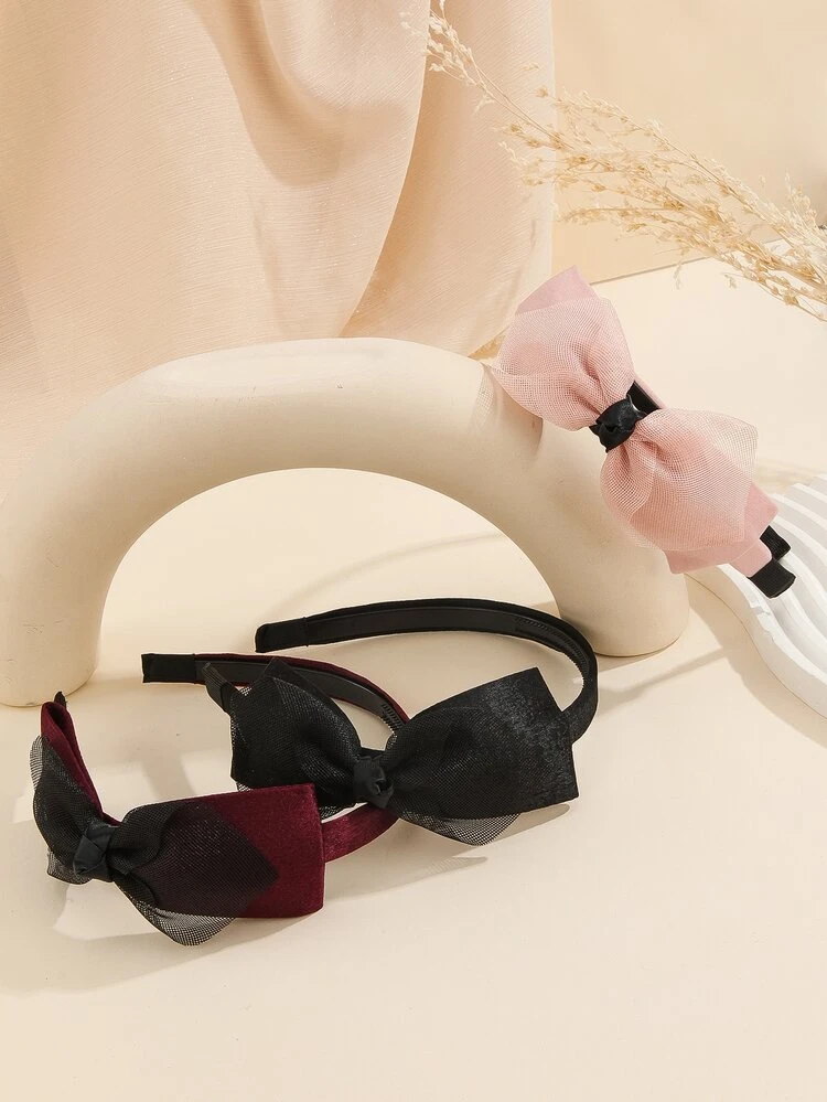 Set 5 Cerchietti Largo Con Fiocco Per Donna, Fasce Per Capelli Eleganti E Comode, Accessori Moda Per Acconciature, Regalo Pratico - 2