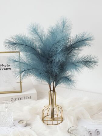 3入組4枝人造蘆薈草19.7英寸人造蘆葦毛茸茸的假花波西米亞風格裝飾,適用於婚禮派對裝飾,家居客廳臥室裝飾,花瓶布置,diy攝影道具