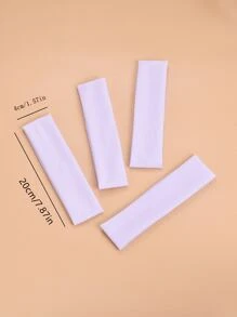 4入組簡約白色浴室髮帶浴用滌綸編織髮帶