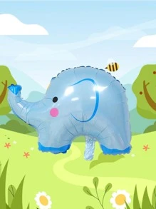 1pc Blue Elephant Shaped Balloon, Cute PE Decorative Balloon For Party - Blue - View 1
