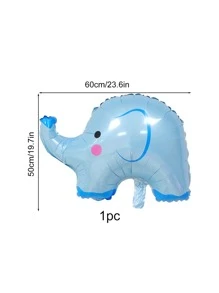 1pc Blue Elephant Shaped Balloon, Cute PE Decorative Balloon For Party - Blue - View 3