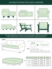 1pc Jacquard Stretch Sofa Cushion Cover