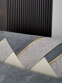 1pc Soft Luxury Sofa Cover, Polyester Stretchy Sofa Slipcover For Home - Grey - View 2