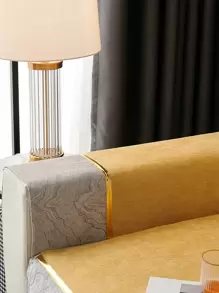 Bọc ghế sofa sang trọng mềm mại 1 mảnh, bọc ghế sofa co giãn polyester cho gia đình - Màu vàng - Xem 3