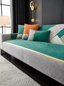 1入組柔軟奢華沙發滌綸彈性沙發套 - 綠色 - 查看 1