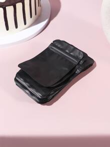 50 件黑色礼品包装袋，纯色 PVC 礼品包装密封袋，适合派对、返校、情人节 - 黑色 - 查看 2