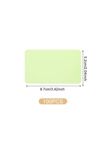 100 piezas Tarjeta papel pequeño rectángulo para fiesta - Verde - Ver 3